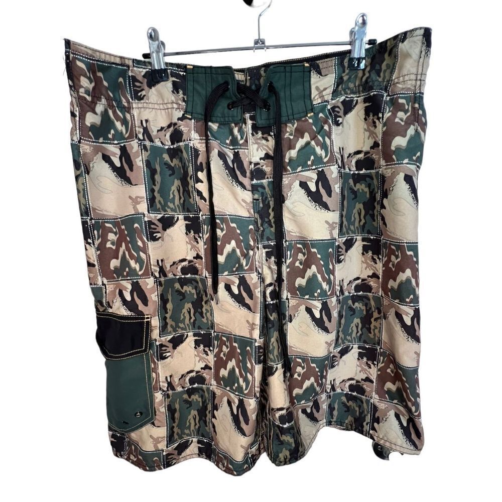 Men’s Joe Boxer Camouflage Patched Patterned Swim Trunks